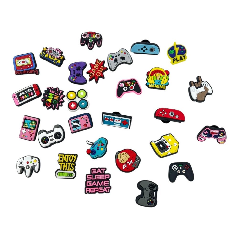 Crock Clogs Shoes Charms Lot of 28 Video Gaming Theme Boys Girls Gift